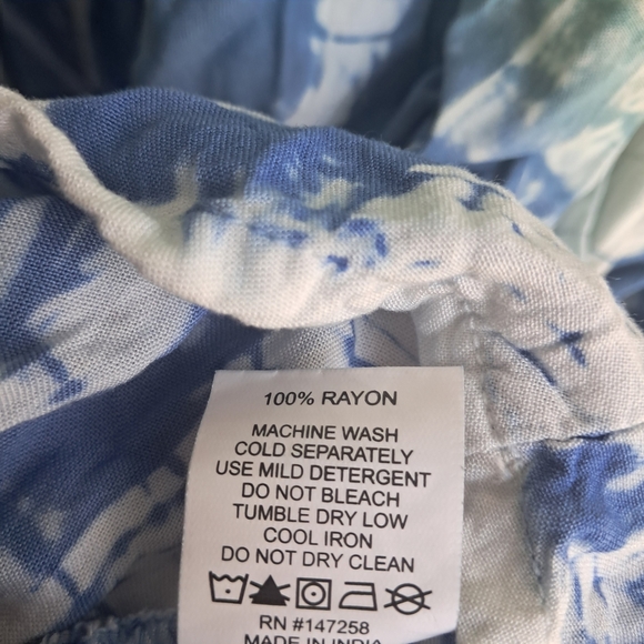 Simply Southern Elegant Blue and Green Tie-Dye Dress XL - Picture 4 of 8